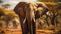 African Elephant closeup infront view