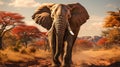 African Elephant closeup infront view