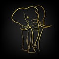 African elephant with golden border elements Royalty Free Stock Photo