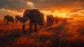 African elephant herd at dawn photorealistic art inspired by ashraful arefin joel sartore