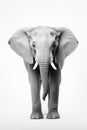 African Elephant Isolated, Big Africa Animal, Gray Elephant on White Background Royalty Free Stock Photo