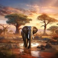 African elephant landscape