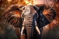 African elephant large detail of face in focus with great detail 3d illustration