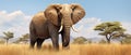 African Elephant Loxodonta africana at a waterhole in the Savuti region of northern Botswana, Africa