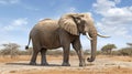 African Elephant walking Loxodonta africana bull, desert adapted elephant walking. generative ai Royalty Free Stock Photo