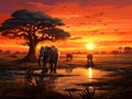 African Elephants Landscape