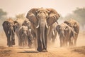 African Elephants Savanna\'s Great Pachyderms Royalty Free Stock Photo