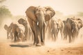 African Elephants Savanna\'s Great Pachyderms Royalty Free Stock Photo