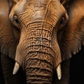 African Elephants textured hide captured up close, hint of ear