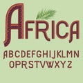 African ethnic font. Letters abc type set vector illustration