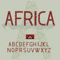 African ethnic font. Letters abc type set vector illustration