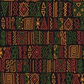 African ethnic tribal clash ornament seamless pattern background. Simple hand drawn symbols background in traditional