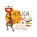 African ethnic tribal logo with female silhouette