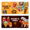 African Ethnic Tribal Masks Banners Royalty Free Stock Photo