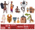 African ethnic tribe people, tribal elements culture, travel to South Africa isolated set