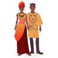 African family. African man and woman couple in traditional national clothes.
