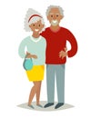 African family in love. Old african man and old african woman couple. Cartoon characters happy pensioner family. African-American Royalty Free Stock Photo