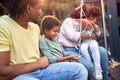 African family spending time together, talking, smiling, playing, having a good time. Family, togetherness, concept Royalty Free Stock Photo