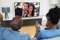 African Family Watching TV Movie Royalty Free Stock Photo
