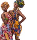 African female models posing in dresses. Royalty Free Stock Photo