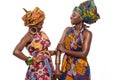 African female models posing in dresses. Royalty Free Stock Photo