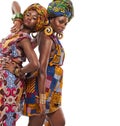 African female models posing in dresses. Royalty Free Stock Photo