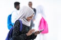 African female student with group of friends