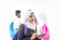 African female student with group of friends Royalty Free Stock Photo