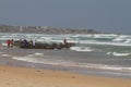 African fishing vessel. Fisherman