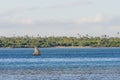 African fishingboat in lagoon Royalty Free Stock Photo