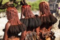 African friends, red mud girls with unique hairstyles Royalty Free Stock Photo