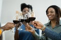 African Friends Red Wine Toast Cheers