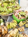 African fruits and nut, bananas, groundnut Royalty Free Stock Photo