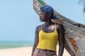 African Ghana woman with sunglasses Royalty Free Stock Photo