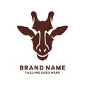 African Giraffe Head Logo Design Royalty Free Stock Photo