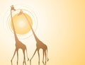 African giraffes illustration Royalty Free Stock Photo