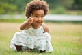 African girl with a flower