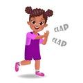 African girl kid clapping vector