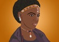 African girl with ornaments illustration Royalty Free Stock Photo
