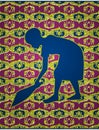 African girl sweeping
