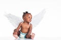 African girl in wings. Royalty Free Stock Photo