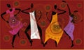African women dancing ethnic dance surrounded Royalty Free Stock Photo