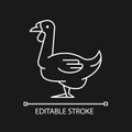 African goose linear icon for dark theme Royalty Free Stock Photo