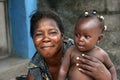 African grandmother with toddler
