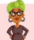 African Grandmother Vector Cartoon Character Royalty Free Stock Photo