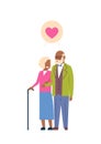 African grandparents couple in love, full length avatar on white background, successful family concept, tree of genus