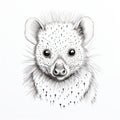 African Grey Hyena: A Surrealistic Drawing Of A Wild Animal