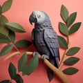 Eye-catching African Grey Paper Craft With Polygon Design