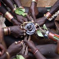 African Hamer bull jumping ceremony