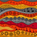 African hand-drawn ethno pattern, tribal background.